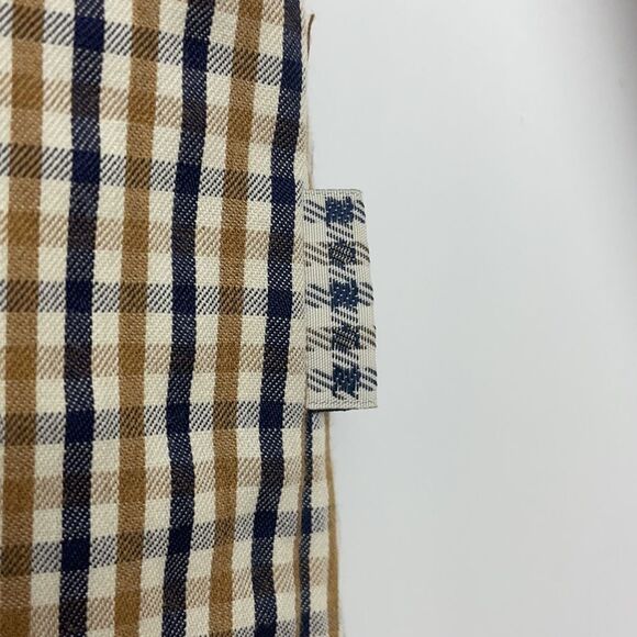AQUASCUTUM Classic Shelly Check Button Down Collared Shirt Size M - Picture 7 of 7